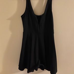 Mini Black Dress - Plunge Top